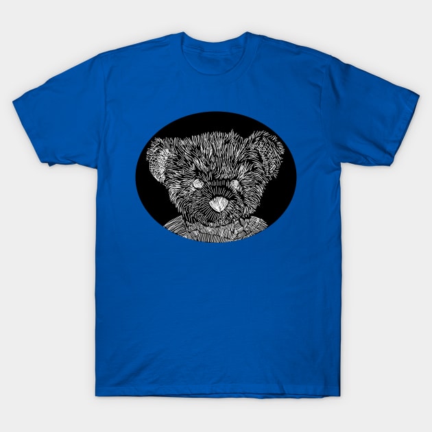 Artsy Negative Teddy Bear Sketch T-Shirt by ellenhenryart